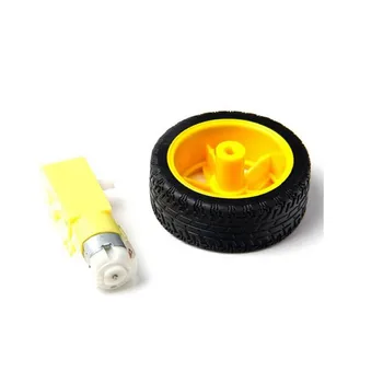 

ShenzhenMaker Store Smart Car Robot Plastic Tire Wheel with DC 3-6V Gear Motor for Arduino