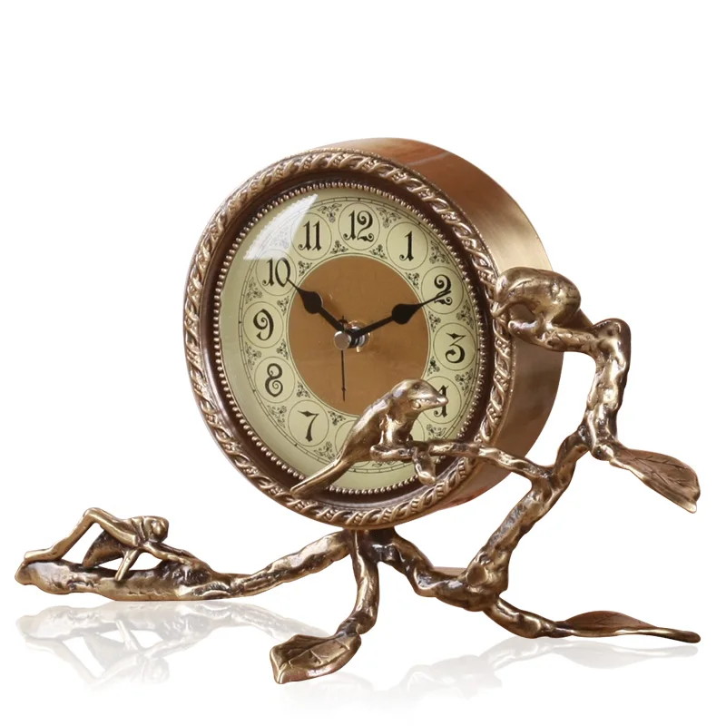 2017 Meijswxj настольные часы Saat Reloj кронштейн прикроватные Творческий немой Relogio Reveil