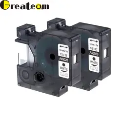 Greateam 2 шт. A45020 Совместимость Dymo D1 S0720600 45020 белый на четких этикетки лента для Dymo Этикетки менеджер Printer160 280 420 P