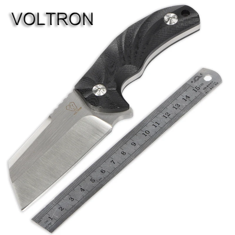 Дешевый VOLTRON качество фиксированным лезвием Ножи D2 лезвие из нержавеющей стали черный G10 ручка охотничий нож выживания тактический открытый фиксир...