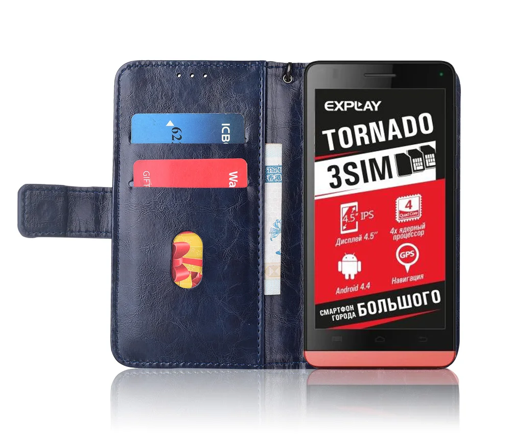 Кожаный чехол-книжка для Explay Tornado Fundas с цветочным принтом специальный чехол-бумажник с подставкой и ремешком