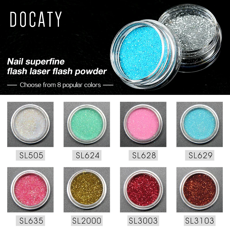 

Docaty 2019 DIY Nail Glitter Powder Woolen Sugar Starlight Glitter Nail Pigment Powder Effect Chrome Nail Polish Design