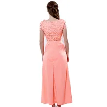 2016 new summer party dress sleeveless o-neck Chiffon High Waist Casual Beach Sexy Maxi Long dresses Two piece suit