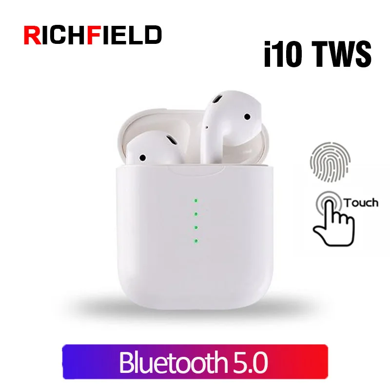 

i10 tws Bluetooth Earphone BT5.0 In-ear Headphones Wireless Earphones Earbuds Touch Control Auto Pair Headset For Android iPhone