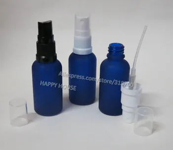

360 x 30ml Frosted Blue Glass Oil Atomizer with Black White Plastic Spray,30cc Fragrance Bottle