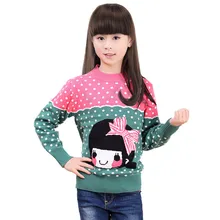 Roupas Infantis Menina Тянуть Enfant Гарсон 2016 Новый Кашемир Дети Девушки Зимой Свитер Детей Шаблон Вязать Мультфильм Красавиц