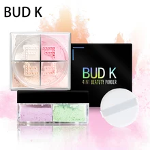 4 цвета пудра матовая гладкая Рассыпчатая макияж контроль маслом мягкий светильник шелковая отделка лица полупрозрачная Косметика основа под макияж бутон K