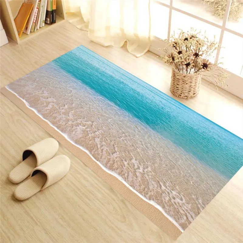 Goede Strand patroon PVC floor sticker Keuken Studeerkamer waterdichte antislip slijtvaste floor stickers mode woondecoratie