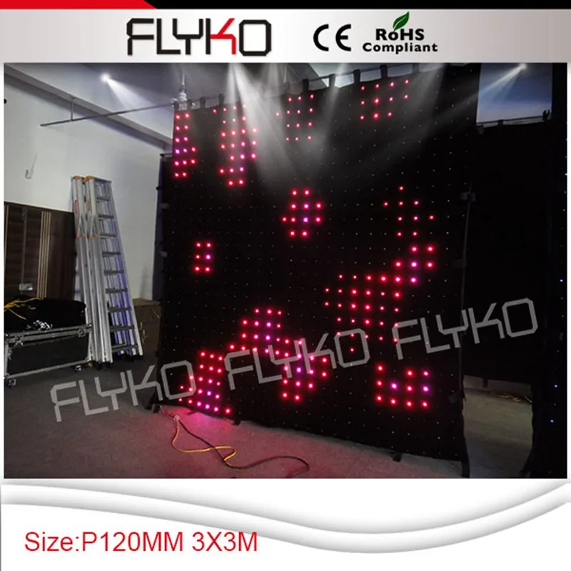 

Free shipping 10f*10f P120MM led fabric curtain