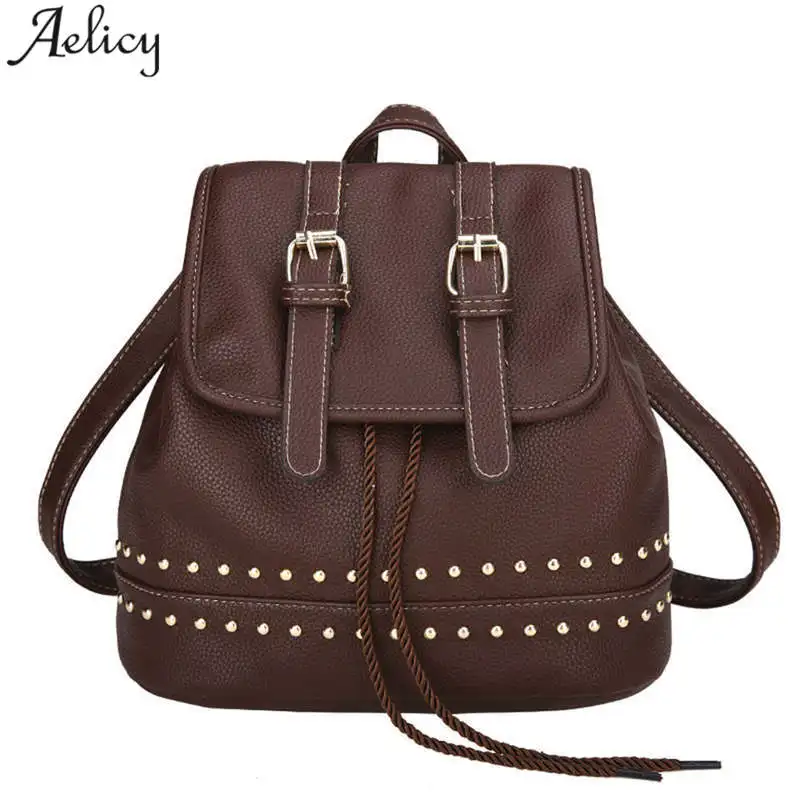 

Aelicy Women's Backpack Shoulder Bag Travel Rucksack School Bags for women Rivets Decoration Fashion Young Women Backpack