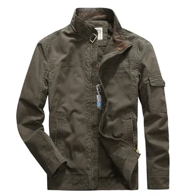 Новое поступление, мужская куртка в стиле милитари со стоячим воротником, бренд AFS JEEP, высокое качество, тактическая армейская куртка цвета хаки, синяя мотоциклетная куртка, пальто для мужчин - Цвет: ARMY