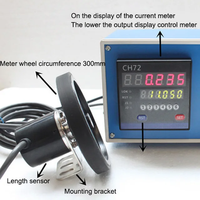 1pc CH72 meter meter electronic encoder wheel roll to measure the length meter recordin Gauges