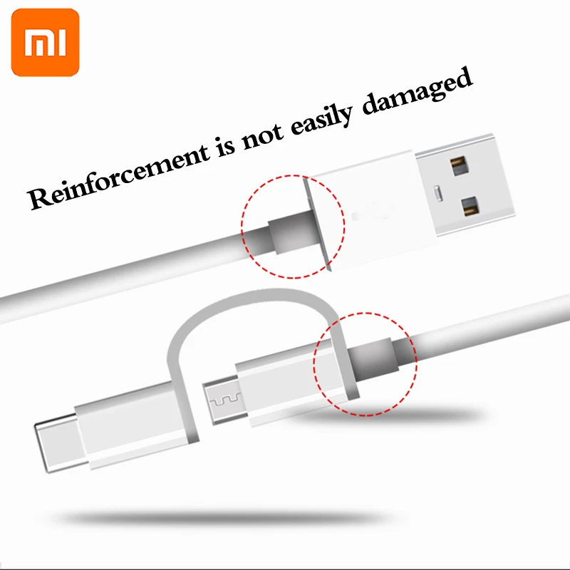 Зарядный кабель Xiao mi 2 в 1 mi cro USB-Type C для синхронизации данных, обычно провод для mi 5 5A 5C 5X 5S plus 6 6X8 SE 9 redmi 4A X