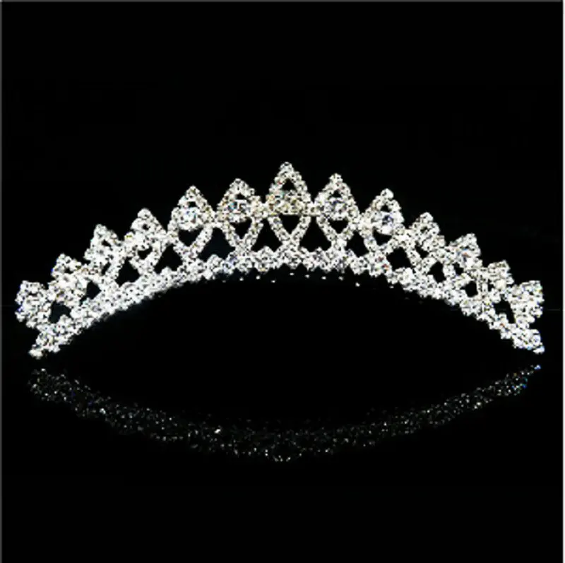 Женская корона принцессы, повязка на голову, Кристалл, горный хрусталь, тиара и короны, лента для волос, ювелирное изделие, серебро, свадебные аксессуары для волос - Окраска металла: 3.55