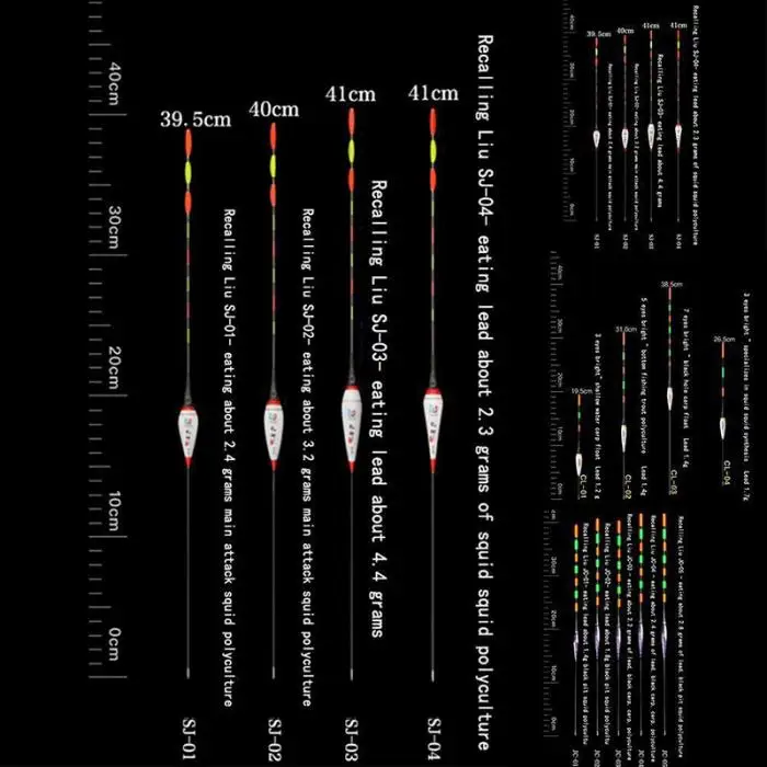 Электронные светящиеся поплавок Длинные вертикальные светящиеся ночные светильники поплавок для рыбалки на открытом воздухе JT-Прямая поставка