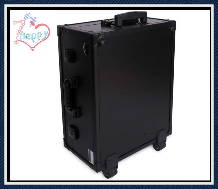 

DHL Free Shipping makeup case professional cosmetic case with trolly makeup box light case