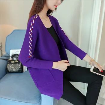 

new women bat sleeve sweater back rope loose coat sweater korean fashion knitwear overcoat girl sweaters casual clothes free