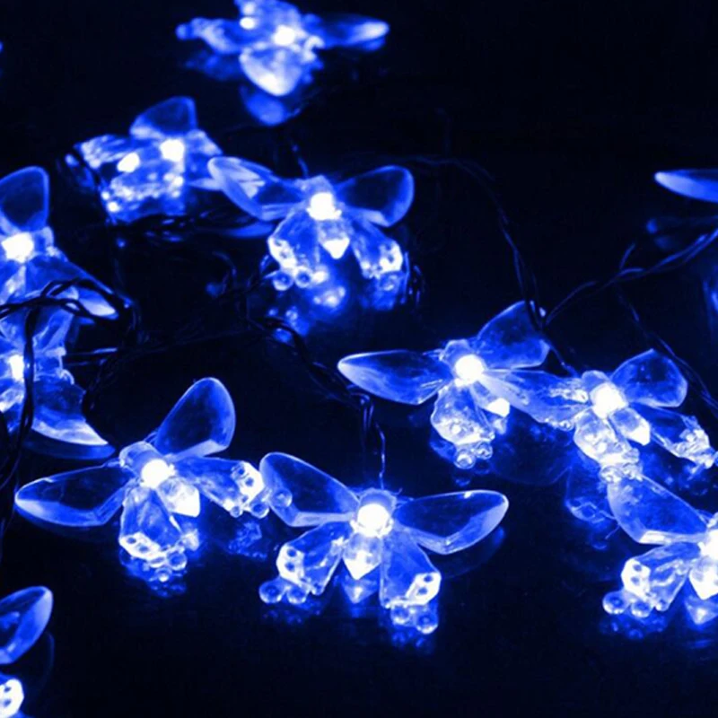 4.5M20LED Solar Light Outdoor Butterfly Solar Light String Fairy Lighting Garland Solar Powered Christmas Wedding Party Decor (2)