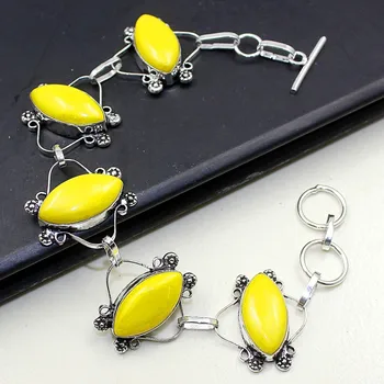 

Yellow Opal Bracelet Silver Overlay over Copper , 21 cm, B0722