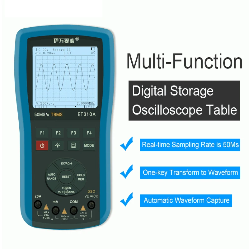 ET310A 2 в 1 осциллографы мультиметры 80 мс/с DSO цифровой