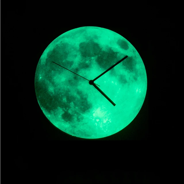 Creative Brief Wall Clock with Night Light Modern Design for Living
