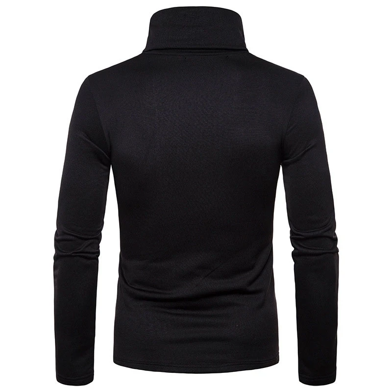 

2018 Autumn Men Sweater Turtleneck 4 Solid Colors Casual Sweater Men's Slim Fit Brand Knitted Pullovers Plus Size 2XL