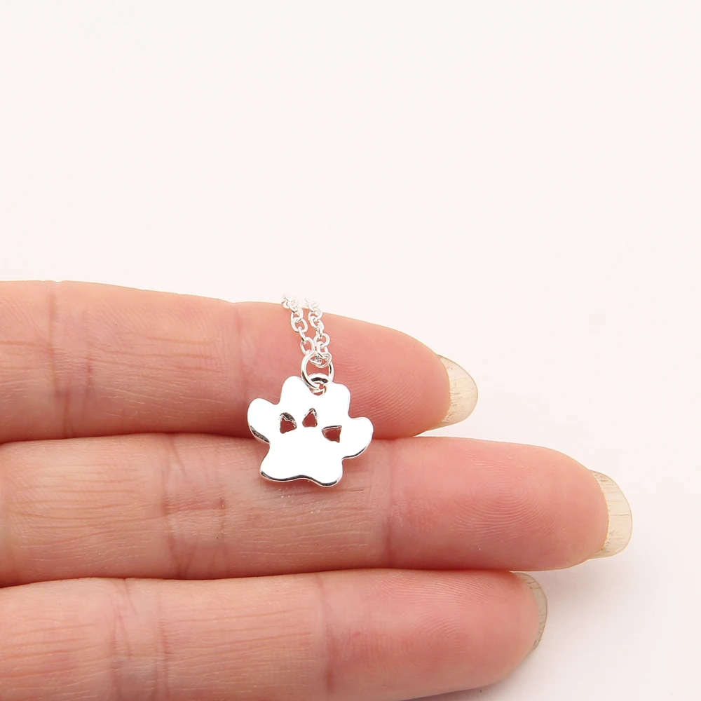 1pcs Big Dog Paw Necklace Dainty Pendant Puppy Paw Print Lover Pet