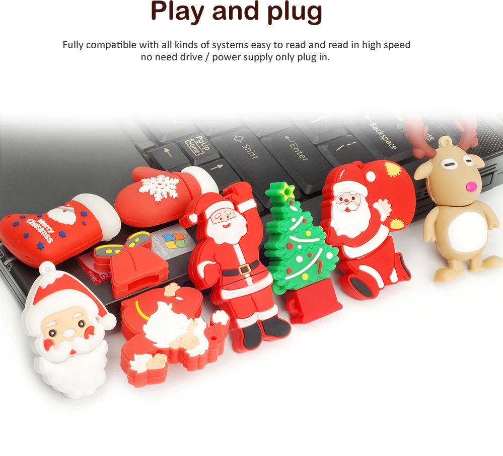 USB Flash Drive Pendrive Cartoon Santa Claus Christmas Tree Elk Deer Pen Drive 4GB 8GB 16GB 32G 64GB Memory Stick Christmas Gift USB Flash Drive Pendrive Cartoon Santa Claus Christmas Tree Elk Deer Pen Drive 4GB 8GB 16GB 32G 64GB Memory Stick Christmas Gift
