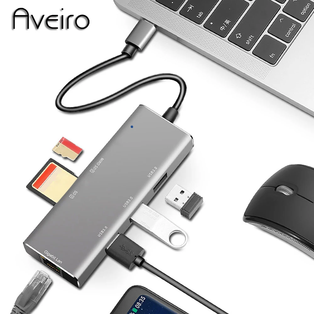 USB HUB Aveiro USB C HUB USB-C to 3.0 HUB Thunderbolt 3 Adapter for Type C USB HUBS USB HUB Aveiro USB C HUB USB-C to 3.0 HUB Thunderbolt 3 Adapter for Type C USB HUBS