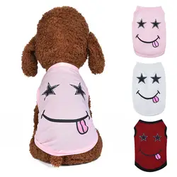 Трансер футболка для собак модный жилет для животных Sunmmer Удобная дышащая розовая улыбка узор Одежда для кошек собак Джерси Perro 19July1 P30