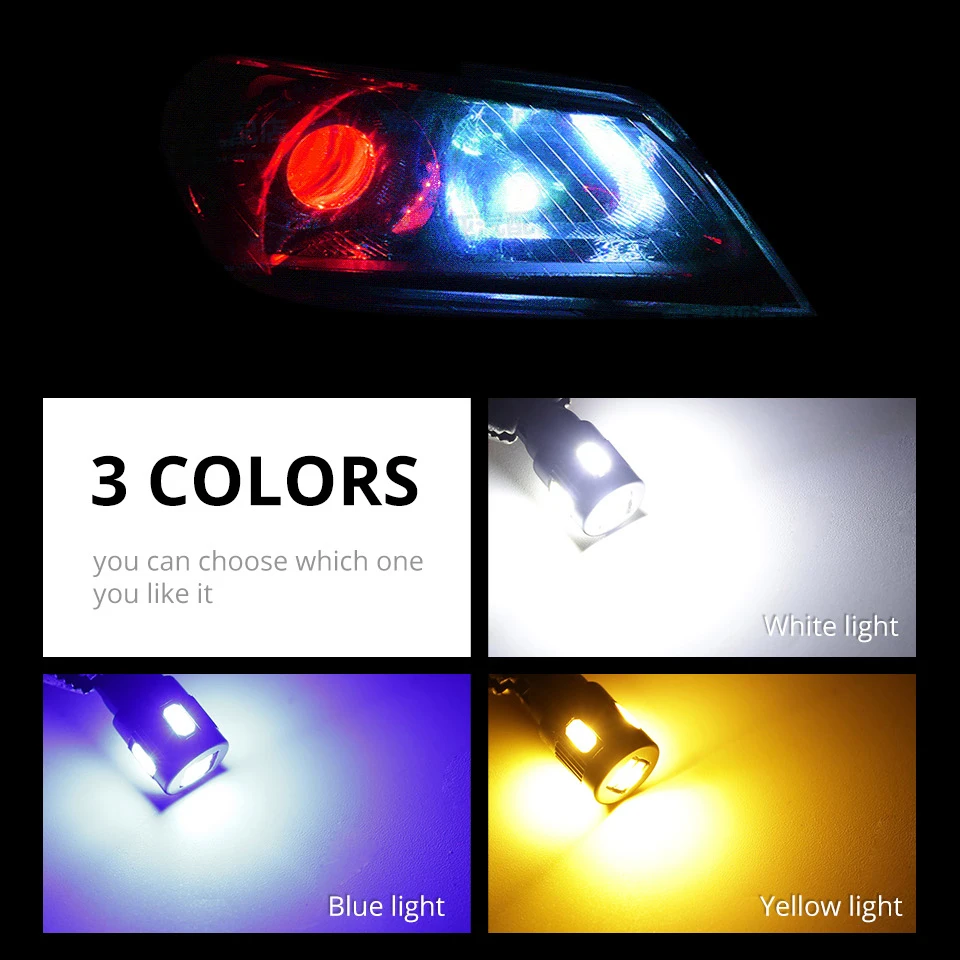 Oslamp 4 шт. T10 W5W Автомобильный светодиодный светильник SMD 5630 белый цвет зазор Break s
