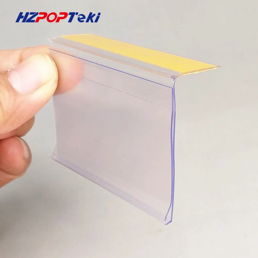 

Plastic PVC Shelf Data Strips by Adhesive Tape Merchandise Price Talker Sign Display Label Card Holder on Store Rack 100pcs