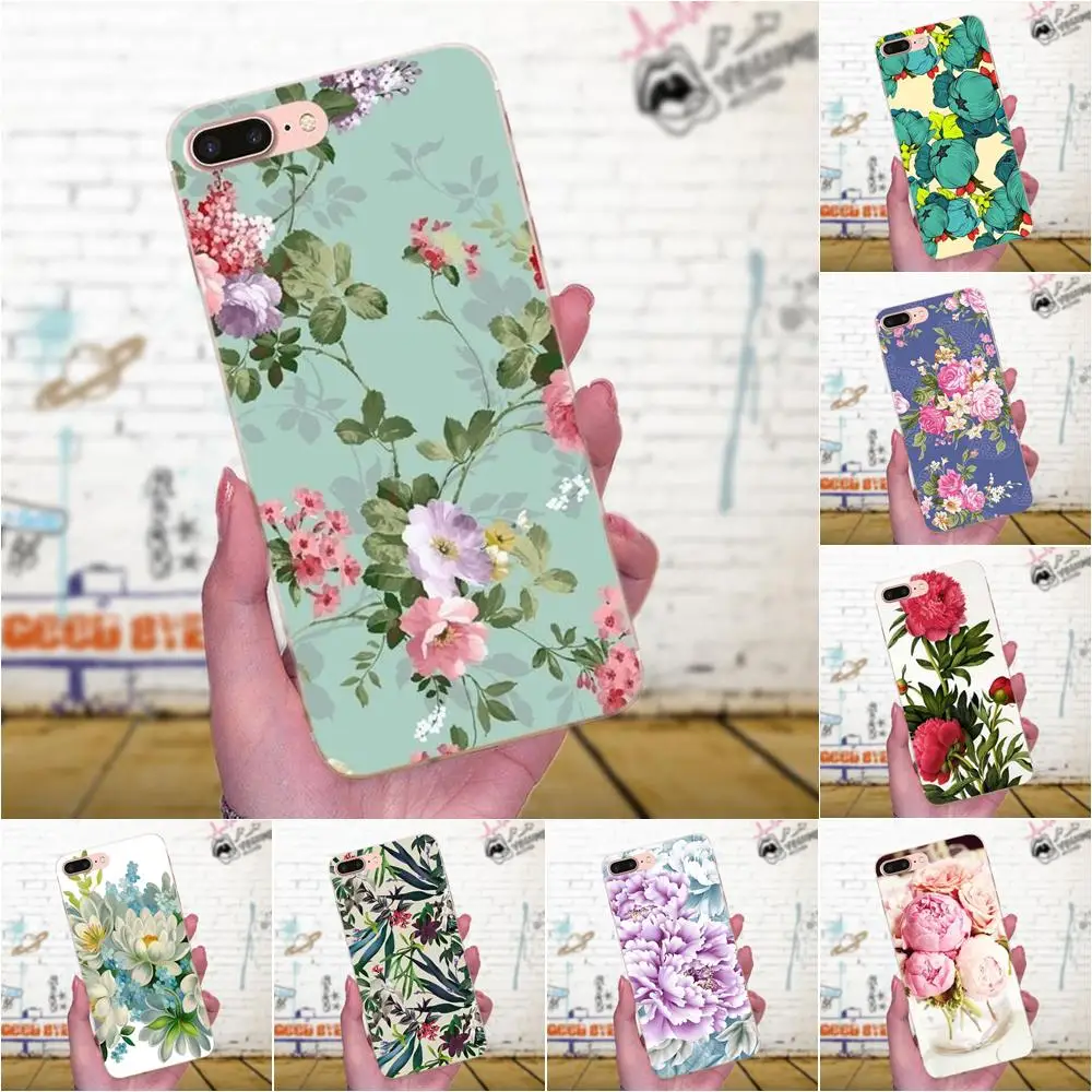 Для Huawei P7 Honor 4C 5A 5C 5X 6 6C 6A 6X 7 7X 8 9 V8 V10 Y3II Y5II Y6II G8 Play Lite опт цветной розовый цветок пион