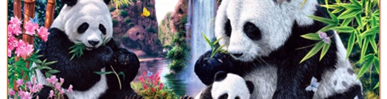 hot sale crystal art cross stitch Chinese pandas diamond painting animal full mosaic picture for wall 5d rhinestone embroidery1752_05