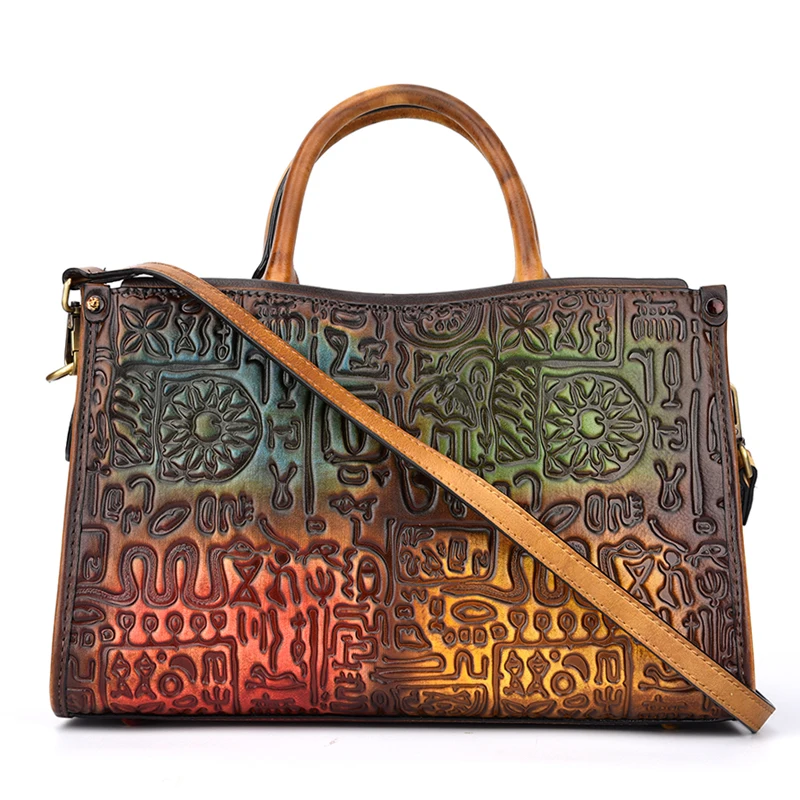 

Embossing Abstraction Unique Designer Genuine Leather Mixing Color Women's Ladies Large Gray Shoulder Bag Cowhide Totes Handbag