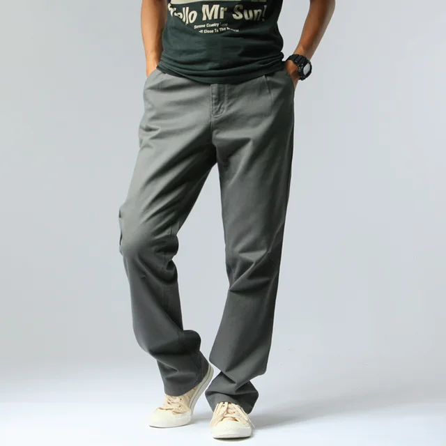 Fall straight men's Cotton Khaki Pants baggy pants size jeans pants