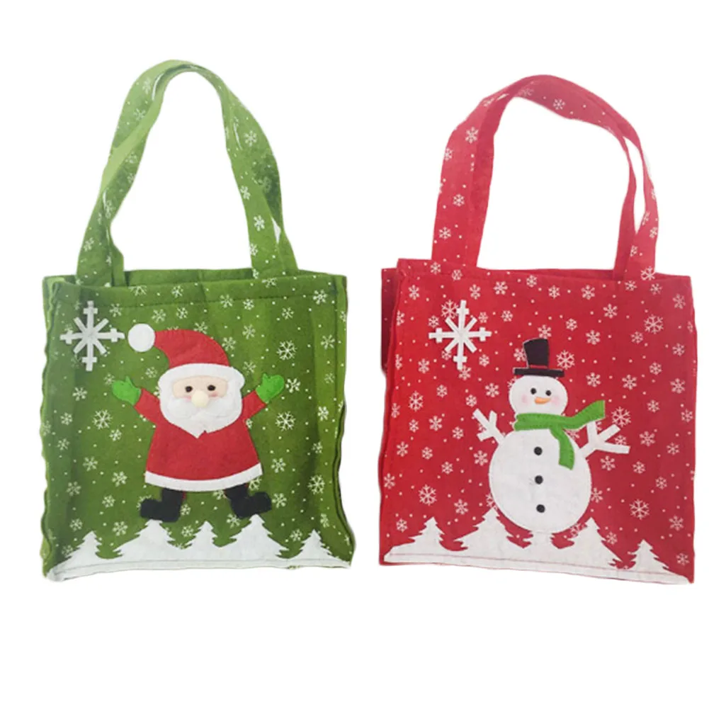 1Pcs Santa Claus Gift Bags Merry Christmas Candy Bags Snowflake Decor