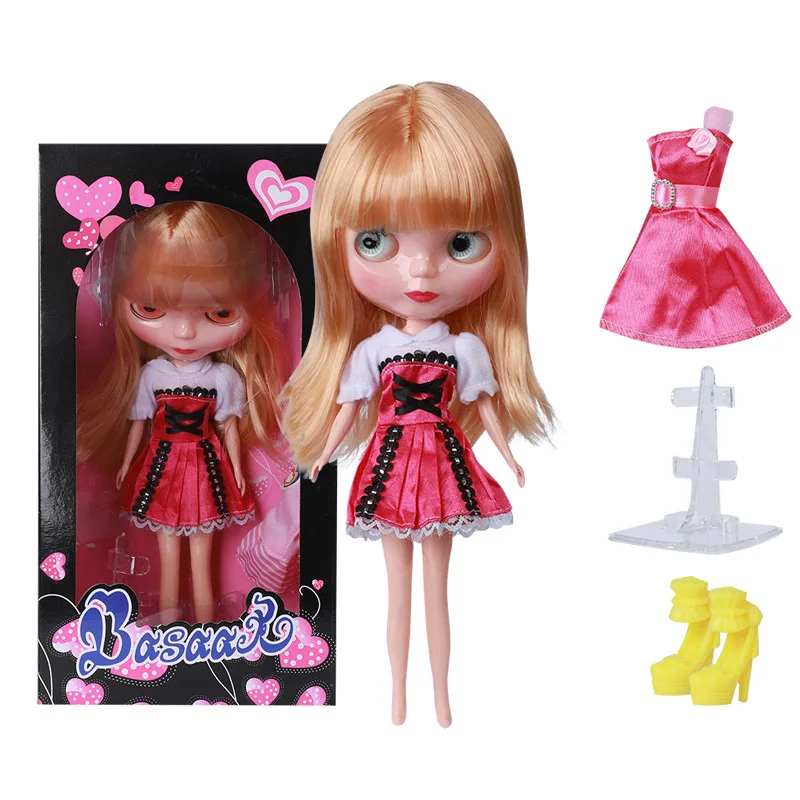 30 см Blyth набор кукол BJD, набор кукол с одеждой для девочек, подарок 1/6 игрушки BJD для девочек, модная DIY кукла - Цвет: Gold Random Clothes