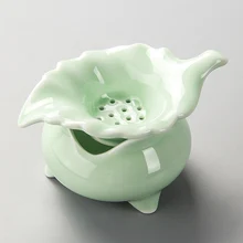 Фильтры Чайные фильтр фарфор Улун ПУ 'эр чай кофе сетка для заварки чая ныряльщик форма листа целадон глазурь чай Infusor D017