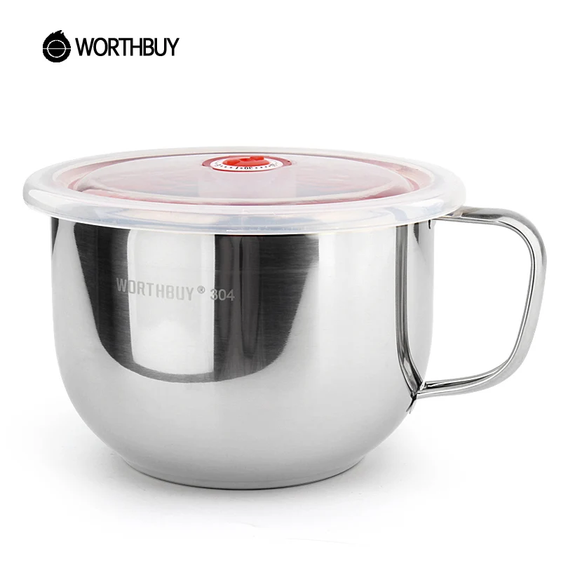WORTHBUY 304 нержавеющая сталь мгновенная супница японский рамен миска с крышкой