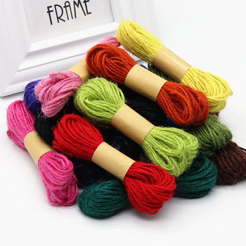

15meters/roll 2mm Natural Burlap Hessian Jute Twine Cord Hemp Rope Party Wedding Gift Packing Cords Thread DIY Craft Decor