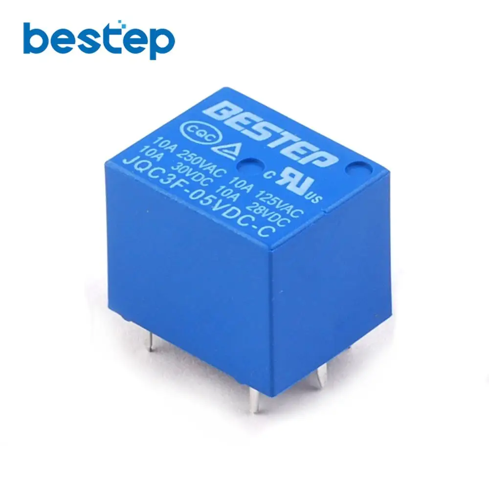 

5PCS BESTEP T73 5V Relay Blue JQC3F-05VDC-C