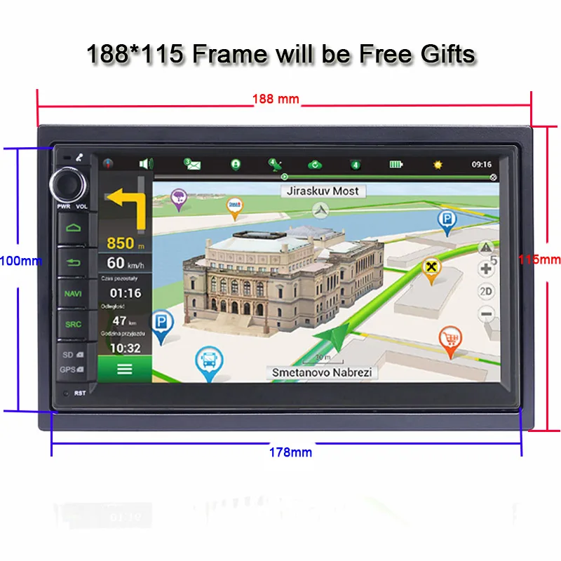 2 Din Android 8 1 Octa Core г + 32 Универсальный Автомобильный мультимедийный плеер gps