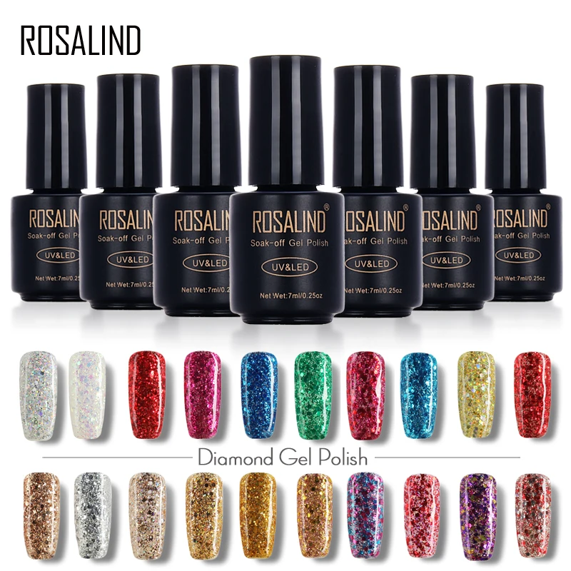 Гель лак для ногтей ROSALIND Pro 21 цвет блестящий УФ светодиодный гель 7 мл|led nail gel|nail
