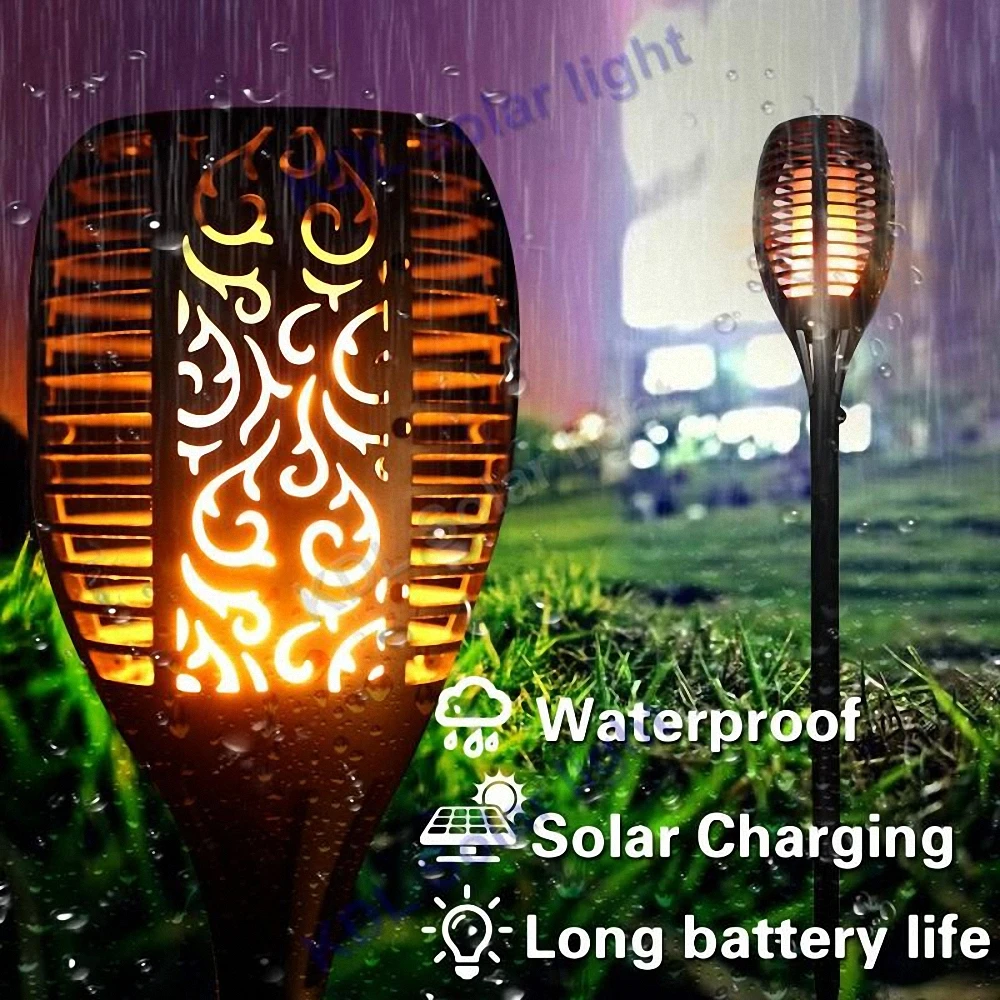 

3pcs/lot Promotion off30 Solar 96LEDs Lawn Dancing flame Torch Lights radar 3 working mode vs 55/48/38/20 led Edison2011 Solar L