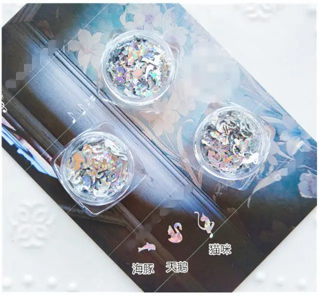 2018 New 3box/lot Dolphin Swan Cat Laser Sequins material epoxy mold makeing jewelry filling for DIY | Украшения и аксессуары