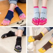«Five Finger», носки для женщин, хлопковые короткие милые носки женские 5 с рисунком в виде улыбающихся рожиц; женские носки до лодыжки с раздельные пальцы