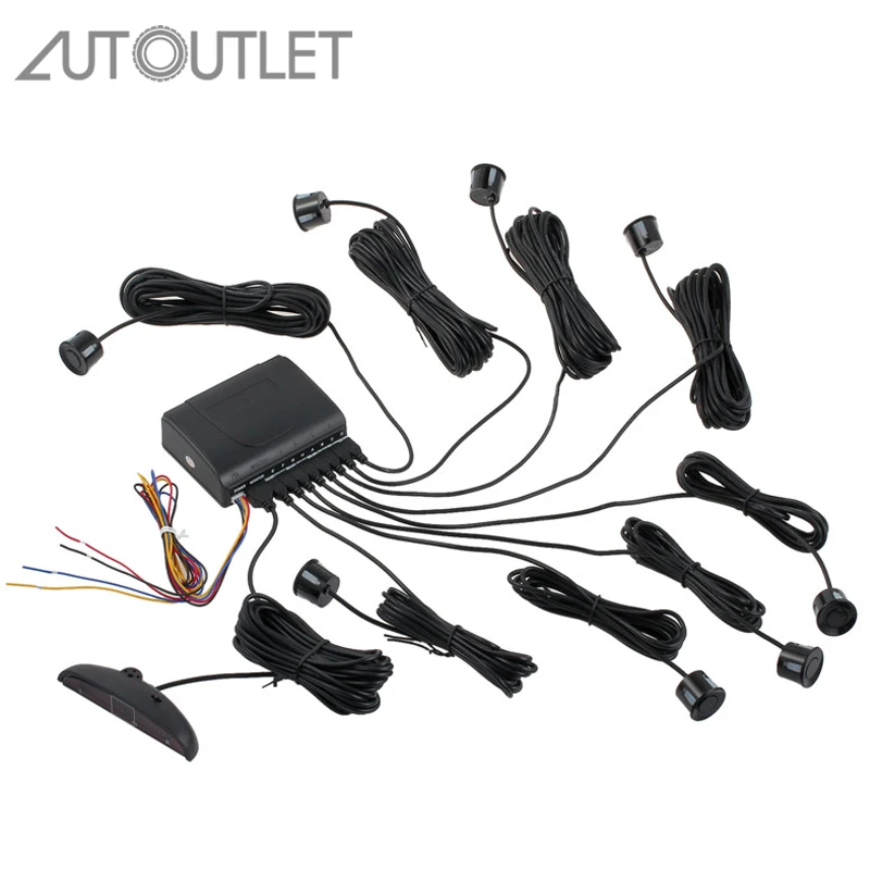 AUTOUTLET для 8 сенсоров s Buzzer 30 мм передний задний светодиодный датчик парковки обратный резервный Радар для парковки монитор детектор