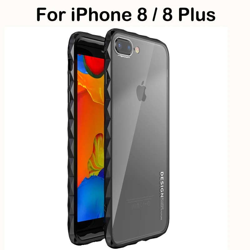 Original Luphie Brand Metal Frame Bumper with Phone Back Cover for iPhone 8 8 Plus Case Aluminum Protective Shell 360 Protect