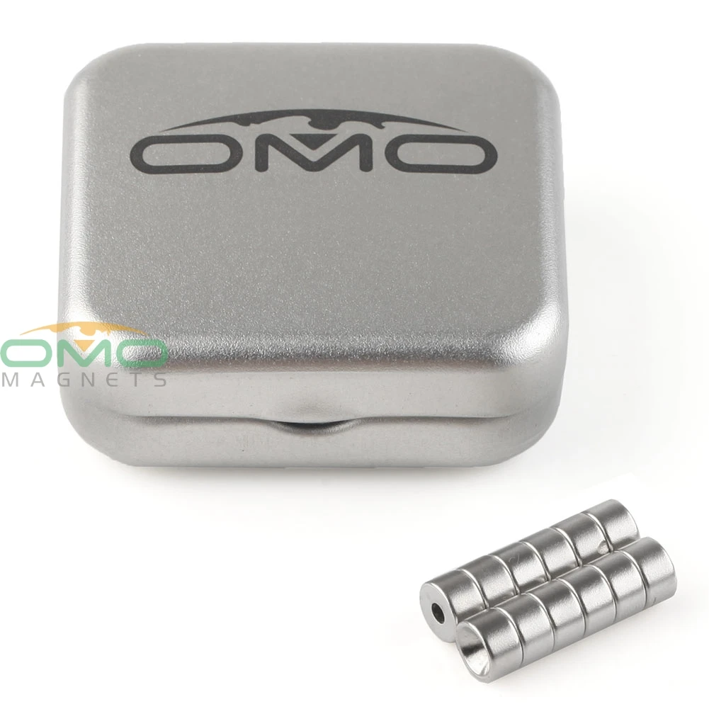 ОМО магнетизм 12 шт. сильные неодимовые круглые кольца цилиндр потайное отверстие 2 мм Магниты 7 мм x 4 мм